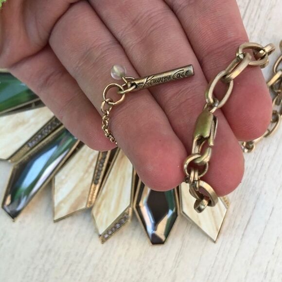 Kenneth Cole Geometric Rhinestone Statement Necklace - Picture 6 of 11